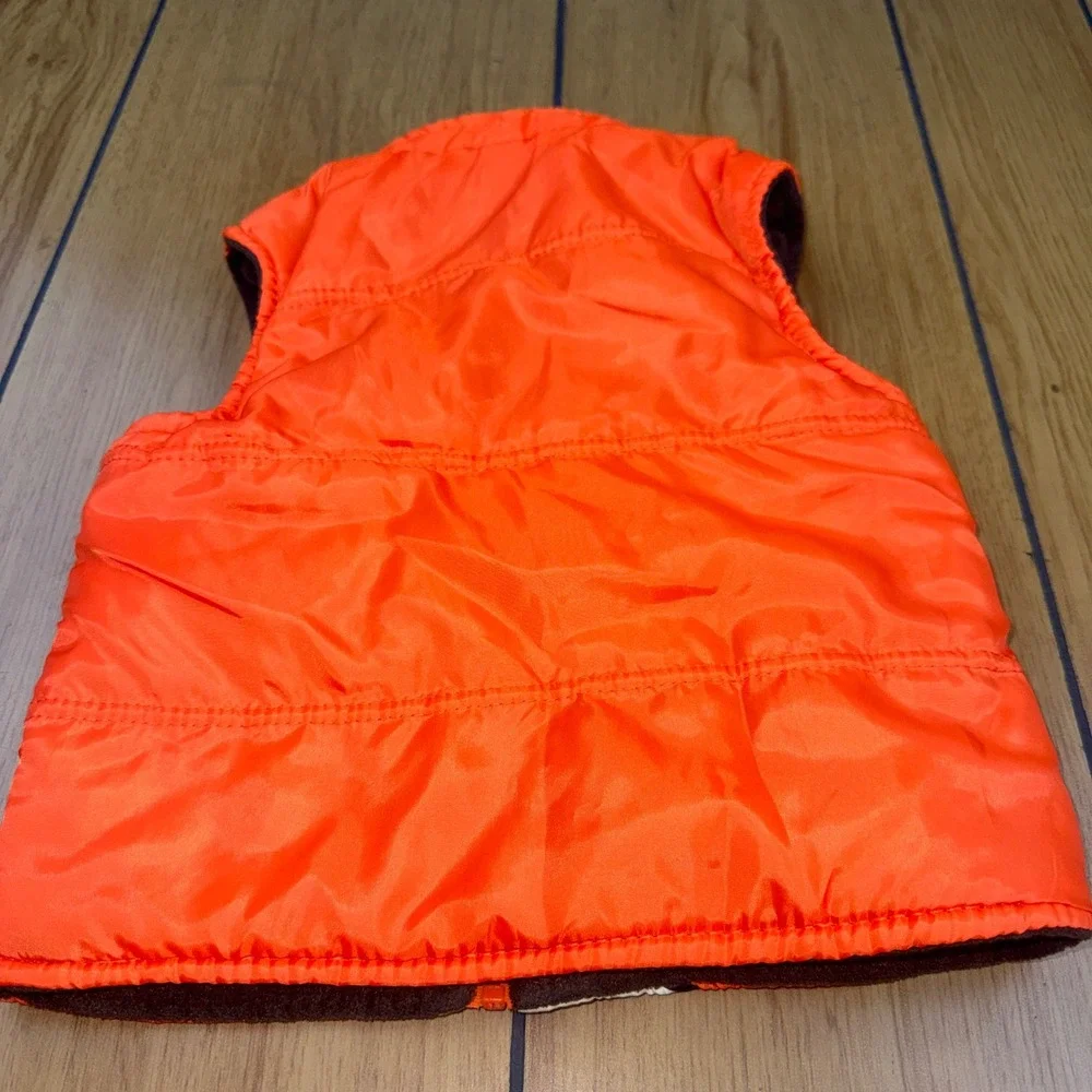 Disney Winnie the Pooh Tigger Orange Puffer Vest Zip‎ Up Fleece Lined 24M